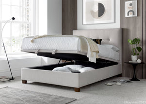 Kaydian Walkworth Clay Maskat fabric Ottoman Bed Frame Open-Better Bed Company