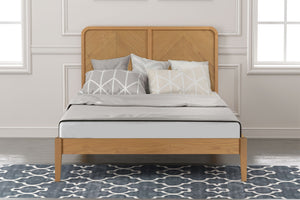 Flintshire Furniture Whelston Herringbone Oak Bed Frame-Better Bed Company