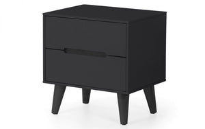 Julian Bowen Alicia 2 Drawer Bedside Table Anthracite-Better Bed Company 