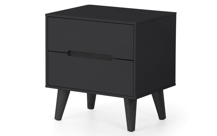 Julian Bowen Alicia 2 Drawer Bedside Table Anthracite