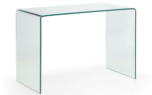 Julian Bowen Amalfi Bent Glass Desk From Side-Better Bed Company