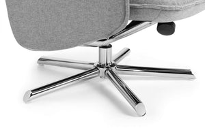 Julian Bowen Aria Recliner And Stool Metal Base Close Up-Better Bed Company 