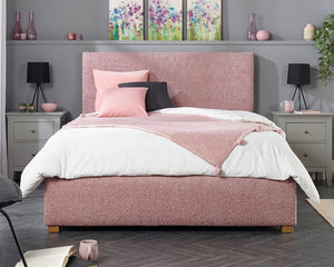 Better Peterborough Bouclé Ottoman Bed Pink-Better Bed Company