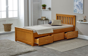 Better Birmingham Drawer Storage Bed Honey With Drawers Out-Better Bed Company