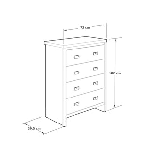 GFW Boston 4 Drawer Chest Of Drawers Dimensions-Better Bed Company