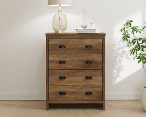 GFW Boston 4 Drawer Chest Of Drawers Knotty Oak-Better Bed Company