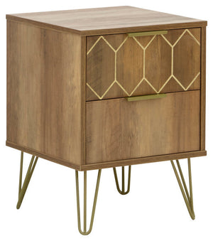 GFW Orleans 2 Drawer Bedside Table - Mango From Side-Better Bed Company