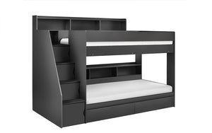 Julian Bowen Camelot Staircase Bunk - Anthracite White Back Ground-Better Bed Company