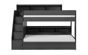 Julian Bowen Camelot Staircase Bunk - Anthracite White Back Ground From Front-Better Bed Company
