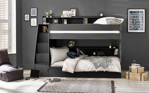Julian Bowen Camelot Staircase Bunk - Anthracite From Front-Better Bed Company