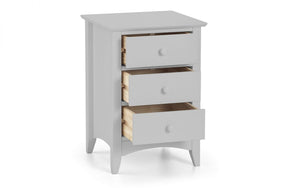 Julian Bowen Cameo 3 Drawer Bedside Dove Grey