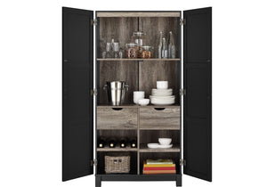 Dorel Home Carver 64” Storage Cabinet Inside View-Better Bed Company