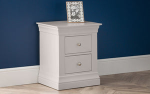 Julian Bowen Clermont 2 Drawer Bedside Light Grey