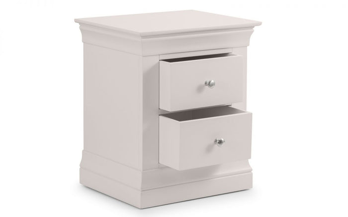 Julian Bowen Clermont 2 Drawer Bedside Light Grey