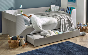 Julian Bowen Cyclone Daybed - Taupe Drawer Pulled Out-Better Bed Company