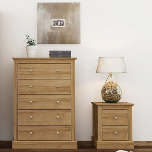 LPD Furniture Devon Oak 5 Draw Chest
