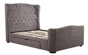 Julian Bowen Downton Velvet 2 Drawer Storage Bed With Slats On Show-Better Bed Company 