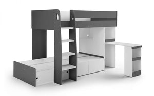 Julian Bowen Eclipse Bunk Bed Charcoal And White Room Set-Better Bed Company