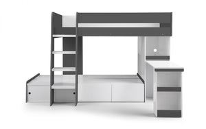 Julian Bowen Eclipse Bunk Bed Charcoal And White Layout-Better Bed Company