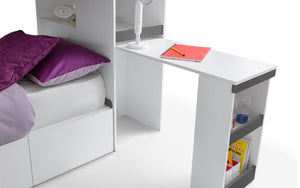 Julian Bowen Eclipse Bunk Bed Charcoal And White Desk-Better Bed Company