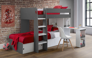 Julian Bowen Eclipse Bunk Bed Charcoal And White-Better Bed Company