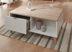 GFW Alma Coffee Table From Top Drawer Open-Better Bed Company 