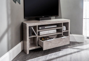 GFW Bloc Corner TV Unit Front drawer Open-Better Bed Company 