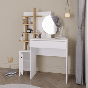 GFW Freyja Dressing Table White And Oak From Front-Better Bed Company