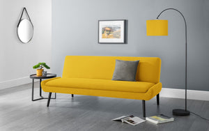 Julian Bowen Gaudi Curled Base Sofabed Mustard-Better Bed Company 