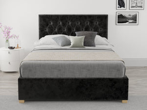 Better Finchen Black Velvet Ottoman Bed-Better Bed Company