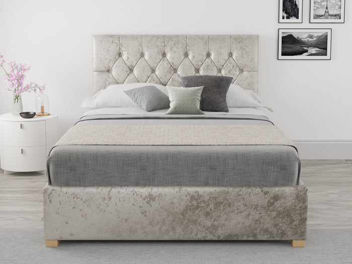 Better Finchen Pearl Velvet Ottoman Bed