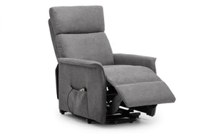 Julian Bowen Helena Rise And Recliner Charcoal Fabric Front Up-Better Bed Company 