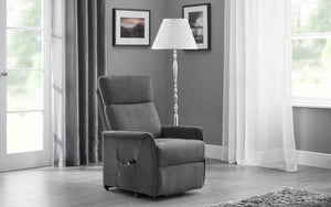 Julian Bowen Helena Rise And Recliner Charcoal Fabric-Better Bed Company 