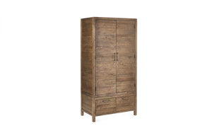 Julian Bowen Heritage 2 Door Wardrobe From Side Front-Better Bed Company