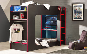 Julian Bowen Impact Gaming Bunk - Black/Red-Better Bed Company