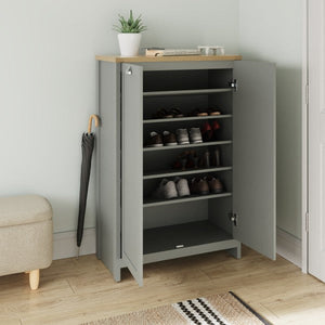 GFW Lancaster 2 Door Shoe Cabinet Grey-Better Bed Company