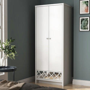 GFW Arianna 2 Door 1 Drawer Wardrobe White-Better Bed Company