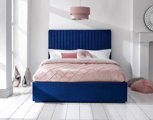 GFW Milazzo Ottoman Bed Navy Blue From Front-Better Bed Company 