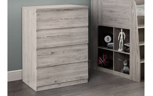 Julian Bowen Jupiter 4 Drawer Chest Grey Oak