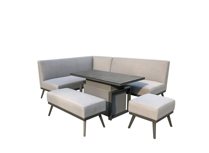 Signature Weave Kimmie Fabric Sofa Dining with Gas Lift Table
