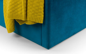 Julian Bowen Langham Scalloped Headboard Storage Bed Teal Baes Close Up-Better Bed Company 