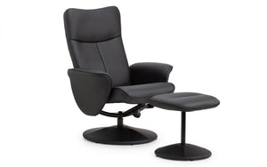 Julian Bowen Lugano Recliner And Stool From Side-Better Bed Company 