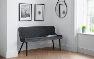 Julian Bowen Luxe High back Bench Grey