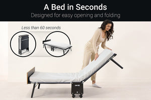 Jay-Be Rollaway Folding Bed with e-Fibre Mattress Folding Details-Better Bed Company