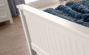 Julian Bowen Maine White Bed Frame Foot End Close Up-Better Bed Company 