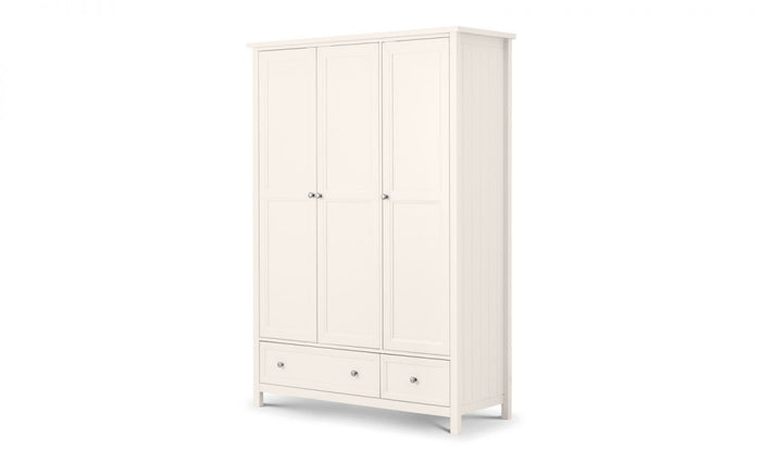 Julian Bowen Maine 3 Door Combination Wardrobe Surf White