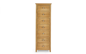 Julian Bowen Mallory 7 Drawer Narrow Chest From Front-Better Bed Company