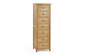 Julian Bowen Mallory 7 Drawer Narrow Chest From Side-Better Bed Company