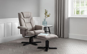 Julian Bowen Malmo Recliner And Foot Stool Grey