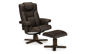 Julian Bowen Malmo Recliner And Foot Stool With Brown-Better Bed Company 
